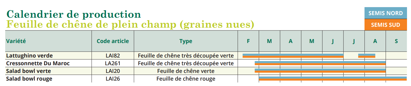 tableau de semis feuille de chêne de plein champ 